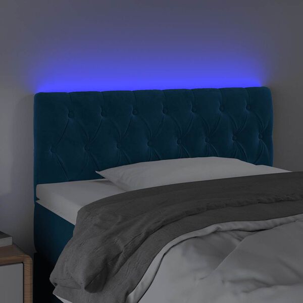vidaXL LED Kopfteil Dunkelblau 90x7x78/88 cm Samt