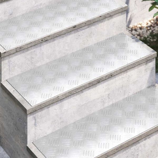 vidaXL Treppe Tritt Rechtwinklig 2 pcs Silber 75 x 25 cm Aluminium