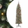 vidaXL K&uuml;nstlicher schlanker Weihnachtsbaum Gr&uuml;n und Wei&szlig; 180 cm