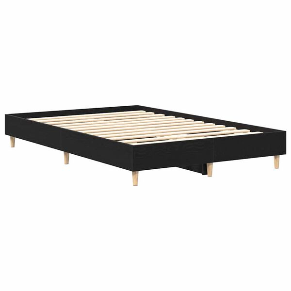 vidaXL Bettgestell Schwarze Eiche 140 x 190 cm Holzwerkstoff
