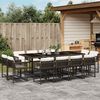 vidaXL 13-tlg. Garten-Essgruppe mit Kissen Braun Poly Rattan