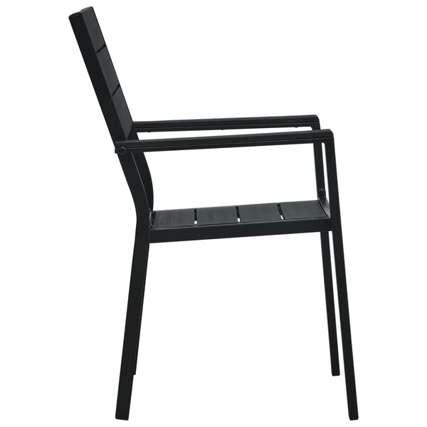 vidaXL Gartenst&uuml;hle 2 Stk. Schwarz HDPE Holz-Optik
