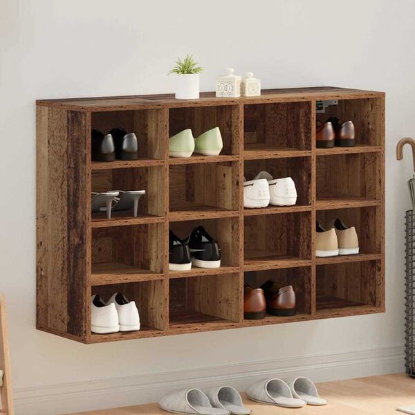vidaXL Schuhschrank mit Regal Altholz 103 x 30 x 67 cm Holzwerkstoff