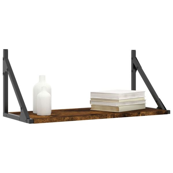 vidaXL Wandregale 2 Stk. R&auml;uchereiche 60x25x25,5 cm Holzwerkstoff