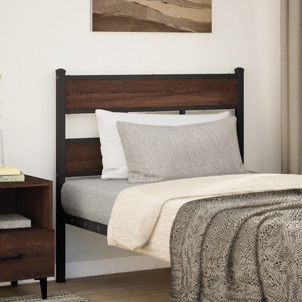 vidaXL Ersatz-Kopfteil Braun Eichen-Optik 75 cm Stahl und Holzwerkstoff