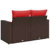 vidaXL Gartensofa mit Kissen 2-Sitzer Braun Poly Rattan