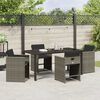 vidaXL Garten Essgruppe 5 pcs Grau Poly-Rattan