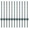 vidaXL Zaunpfosten 11 pcs Gr&uuml;n 100 cm Stahl