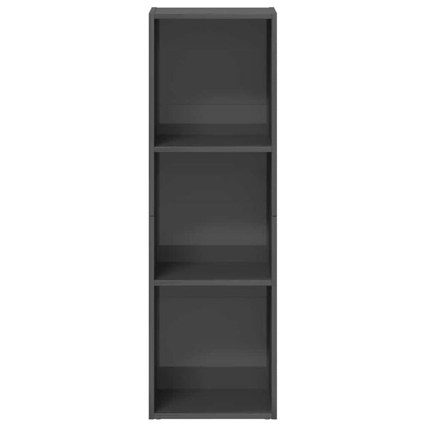 vidaXL B&uuml;cherregal/TV-Schrank Hochglanz-Grau 36x30x114cm Holzwerkstoff