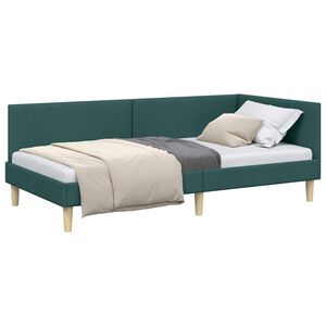 vidaXL Eckbettgestell Dunkelgr&uuml;n 80 cm x 200 cm Stoff und Sperrholz