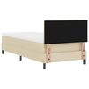 vidaXL Boxspringbett mit Matratze mit LED Creme 90 x 190 cm Stoff