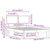 vidaXL Bettgestell mit gepolstertem Kopfteil Dunkelgrau 135 x 190 cm