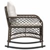 vidaXL Garten-Schaukelstuhl mit Kissen Braun Poly Rattan
