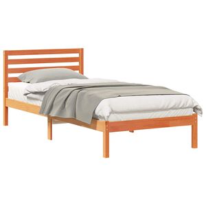 vidaXL Bettrahmen Wachsbraun 90 x 210 cm Massives Kiefernholz