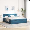 vidaXL Ottoman-Bett mit Matratzen Dunkelblau 200x200 cm Samt