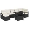 vidaXL Garten-Sofa-Set mit Kissen 8 pcs Schwarz und Creme