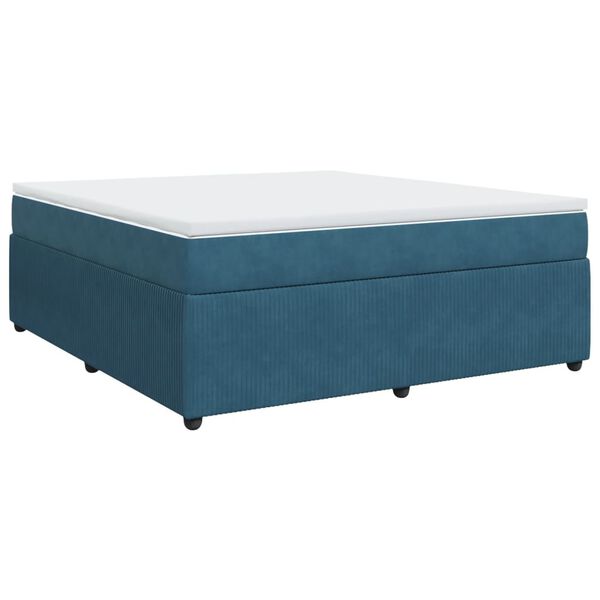 vidaXL Boxspringbett mit Matratze Dunkelblau 180x200 cm Samt