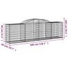 vidaXL Gabionen mit Hochbogen 11 Stk. 300x50x80/100cm Verzinktes Eisen