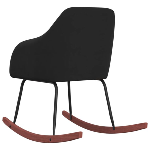 vidaXL Schaukelstuhl Schwarz Samt