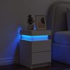 vidaXL Nachttisch mit LED-Leuchten Wei&szlig; 35x39x55 cm