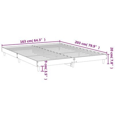 vidaXL Bettgestell Räuchereiche 160x200 cm Holzwerkstoff