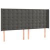 vidaXL Boxspringbett mit Matratze & LED Dunkelgrau 160x200 cm Samt