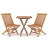 vidaXL 3-tlg. Garten-Essgruppe Massivholz Teak