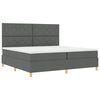 vidaXL LED Boxspringbett mit Matratze Dunkelgrau 200 x 200 cm Stoff