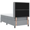 vidaXL LED Boxspringbett mit Matratze Hellgrau 100 x 200 cm Stoff