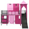 vidaXL Kinderloftbett Schwarz und Pink 90 x 190 cm Metall