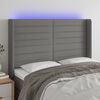 vidaXL LED Kopfteil Dunkelgrau 147x16x118/128 cm Stoff