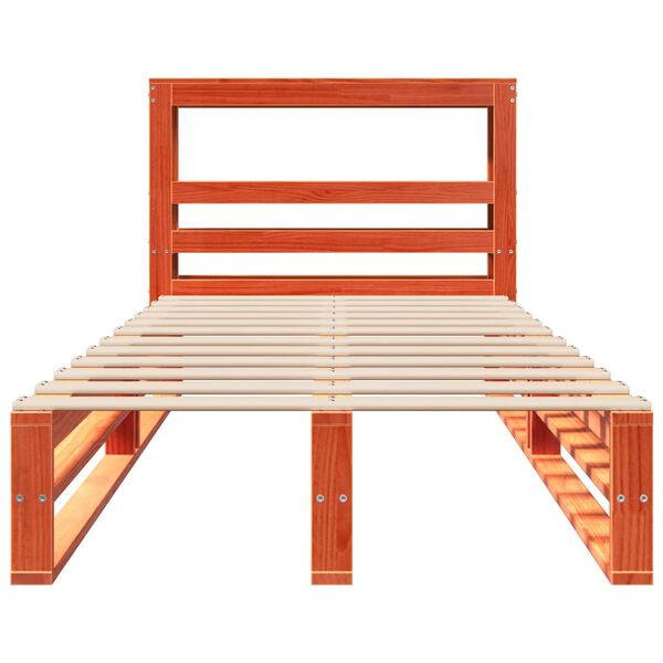 vidaXL Massivholzbett ohne Matratze Wachsbraun 90x190 cm Kiefernholz