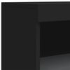 vidaXL Sideboards mit LED-Leuchten 3 Stk. Schwarz Holzwerkstoff