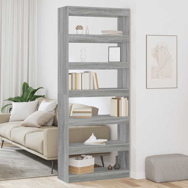 vidaXL B&uuml;cherregal Graues Sonoma 80 x 30 x 198 cm Holzwerkstoff