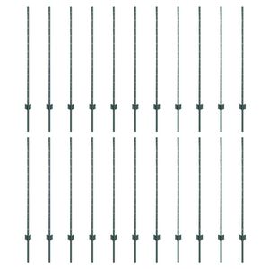 vidaXL Zaunpfosten 22 pcs Gr&uuml;n 160 cm Stahl