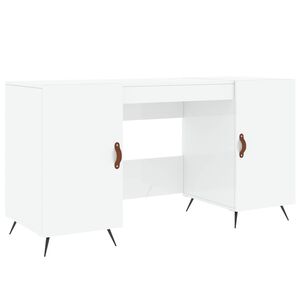 vidaXL Schreibtisch Hochglanz-Wei&szlig; 140x50x75 cm Holzwerkstoff