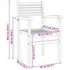 vidaXL Stuhl 8 pcs Braun 56 x 55 x 90,5 cm Massivholz Teak