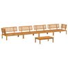 vidaXL Sofa Set mit Kissen Uni 5 pcs Taupe Massivholz Akazie