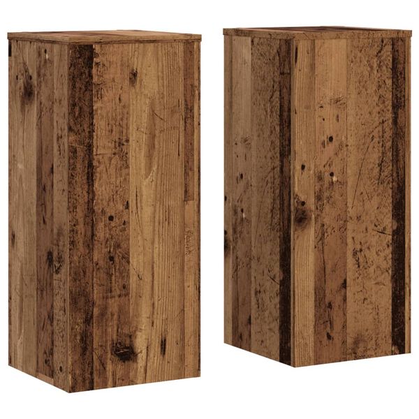 vidaXL Pflanzenst&auml;nder 2 Stk. Altholz-Optik 30x30x70 cm Holzwerkstoff