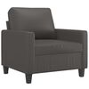 vidaXL Sessel mit Hocker Grau 60 cm Kunstleder