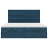 vidaXL Ottoman-Bett mit Matratzen & LEDs Dunkelblau 160x200 cm Samt