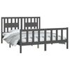 vidaXL Massivholzbett mit Kopfteil Grau Kiefer 150x200 cm