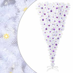 vidaXL K&uuml;nstlicher Weihnachtsbaum Wei&szlig; 210 cm PVC und Stahl