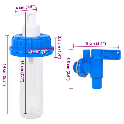 vidaXL Wasserbehälter mit Hahn und Seifenspender 17 L Kunststoff