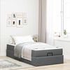 vidaXL Bettgestell mit Matratze mit Matratze 2 pcs Dunkelgrau Stoff
