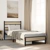 vidaXL Metallbett ohne Matratze Sonoma-Eiche 90x190 cm