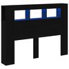 vidaXL LED Kopfteil Schwarz Eichen-Optik 140 x 18,5 x 103,5 cm