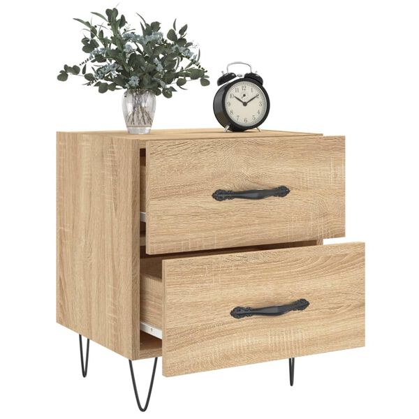 vidaXL Nachttische 2 Stk. Sonoma-Eiche 40x35x47,5 cm Holzwerkstoff