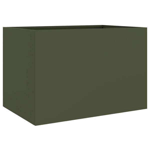vidaXL Pflanzk&uuml;bel Olivgr&uuml;n 62x40x39 cm Stahl
