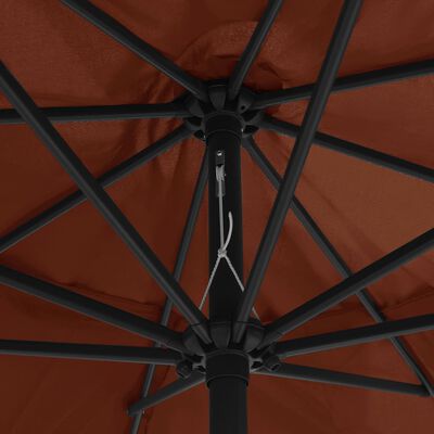 vidaXL Sonnenschirm mit Metall-Mast 390 cm Terrakotta-Rot